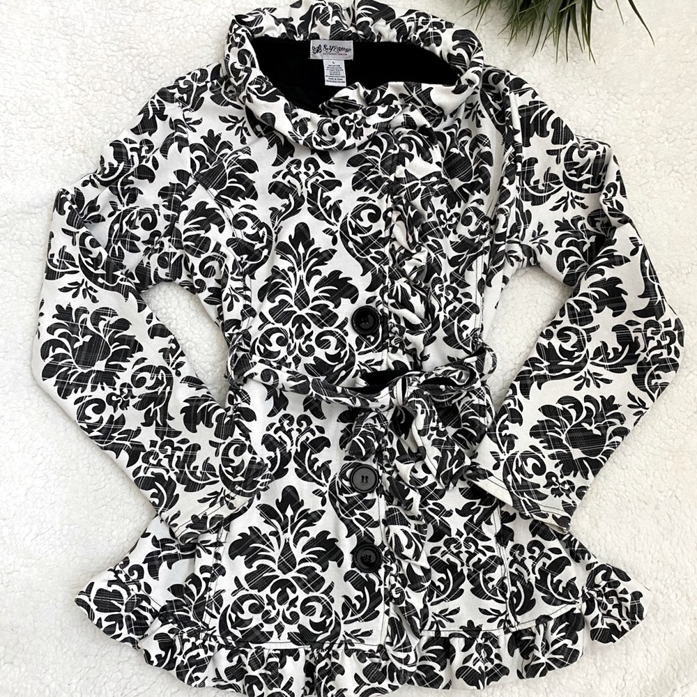 Women’s Black & White Peacoat